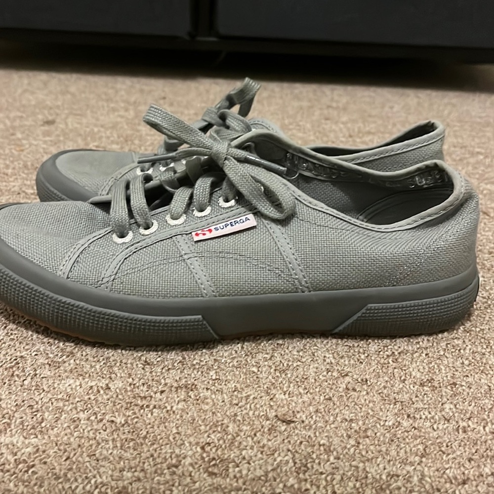 GRAY SUPERGA SNEAKERS